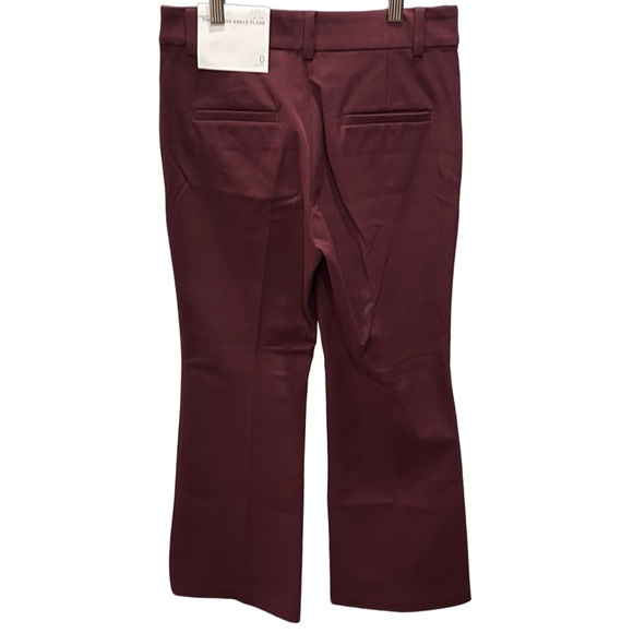 LOFT Petite Sutton Flare Pants in Bi-Stretch, Burgundy, Size 0P, NWT - Picture 5 of 6